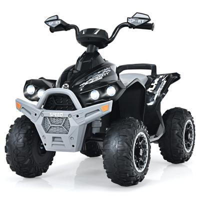 Elektrische Quad voor Kinderen 12 V met Muziek Claxon en LED-Koplamp Kinderquad 2,2-4,3 km/u voor Peuters Vanaf 3 Jaar (Zwart)