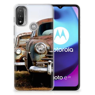 Motorola Moto E20 | E40 | Siliconen hoesje | met foto Vintage Auto