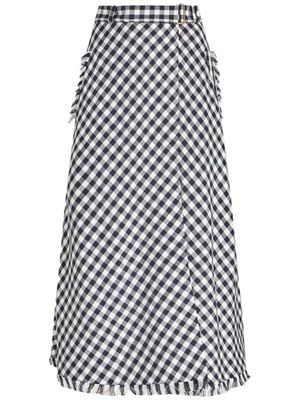 ETRO jupe mi-longue à carreaux vichy - Bleu