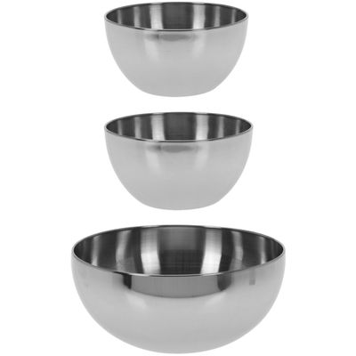 Excellent Houseware voedsel/serveerschalen set - RVS - D24/D13 cm