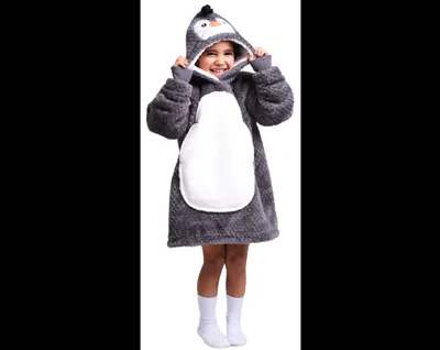 Knuffel hoodie 3-6 jaar pinguin