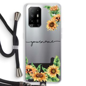 Zonnebloemen: Oppo A94 5G Transparant Hoesje met koord