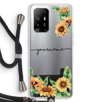 Zonnebloemen: Oppo A94 5G Transparant Hoesje met koord