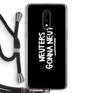 Neuters (zwart): OnePlus 7 Transparant Hoesje met koord