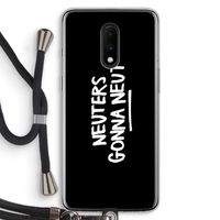 Neuters (zwart): OnePlus 7 Transparant Hoesje met koord