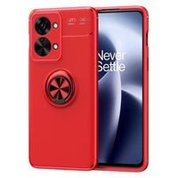 OnePlus Nord 2T Magnetische Ringhouder Hoesje - Rood - thumbnail