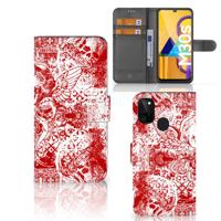 Telefoonhoesje met Naam Samsung Galaxy M21 | M30s Angel Skull Rood