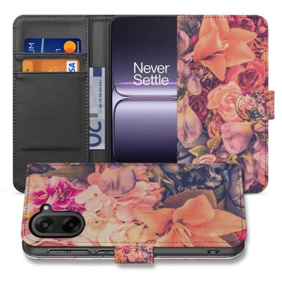 Stijlvol Bosje Bloemen Roze Oranje Paars Bookcase Hoesje Voor OnePlus Nord Ce 5 Stijlvol Bosje Bloemen Roze Oranje Paars Bookcase Hoesje Voor OnePlus Nord Ce 5