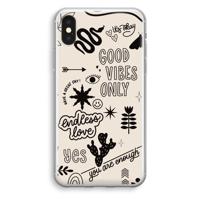 Good vibes: iPhone XS Transparant Hoesje