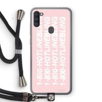 Hotline bling pink: Samsung Galaxy A11 Transparant Hoesje met koord