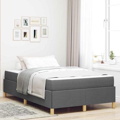 Boxspring bed met matras Donkergrijs 120 x 190 cm Stof