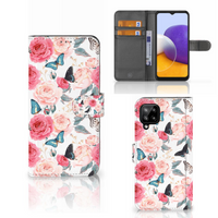 Samsung Galaxy A22 4G | M22 Hoesje Butterfly Roses