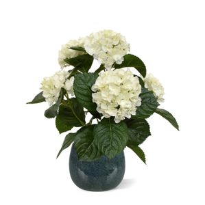 Hortensia kunstplant 40cm creme in pot