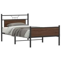 Bedframe zonder matras bewerkt hout bruin eikenkleur 100x190 cm