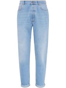 Brunello Cucinelli jean à coupe cigarette - Bleu