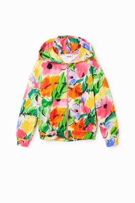 Oversized sweatshirt met bloemen - RED - XL