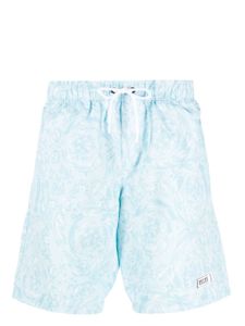 Versace short à imprimé Barocco - Bleu