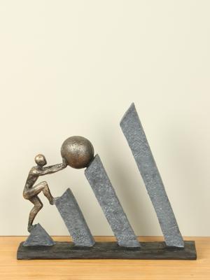 Beeld bronslook Volharding, 28 cm