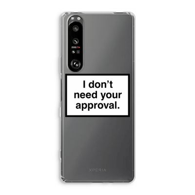 Don't need approval: Sony Xperia 1 III Transparant Hoesje