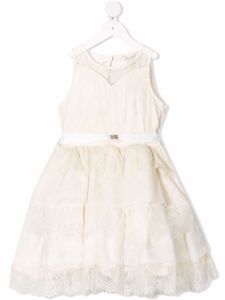 TWINSET Kids robe à motif en dentelle - Blanc