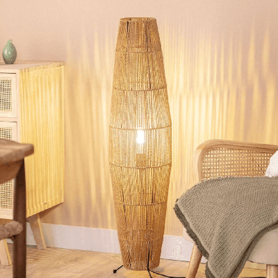 Staande vloerlamp Rotan gevlochten E27 &apos;Varden&apos; 100 cm
