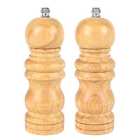 Zout en peper molen set - 14 cm - 2delig - Pepervaatje/Zoutvaatje