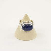 Zilveren Ring met Lapis Lazuli Maat 17,5 - Model 2 (Sterling Zilver 925) - thumbnail