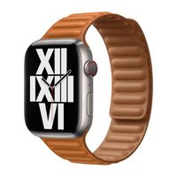 Apple origineel Leather Link Apple Watch M/L 38mm / 40mm / 41mm Golden Brown - ML7K3ZM/A - thumbnail