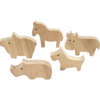 Creativ Company Houten dieren, boerderij, h: 4,5-8,7 cm, dikte 2 cm, 10 stuk/ 1 doos