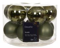Kerstbal glas d5 cm rosemarijn 12st - Decoris