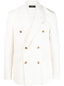 AMIRI blazer rayé à boutonnière croisée - Blanc