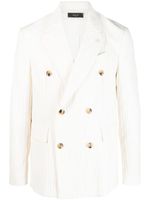 AMIRI blazer rayé à boutonnière croisée - Blanc