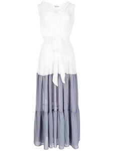 Baruni robe longue à taille ceinturée - Blanc