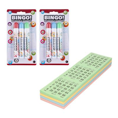 Bingokaarten nummers 1-75 - 100x vellen - inclusief 6x bingostiften