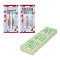 Bingokaarten nummers 1-75 - 100x vellen - inclusief 6x bingostiften