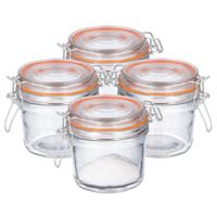 Weckpot/inmaakpot - 4x - 250 ml - glas - met beugelsluiting - luchtdicht - thumbnail