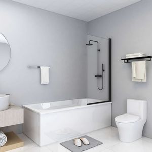 VidaXL Douchewand 68x130 cm esg zwart