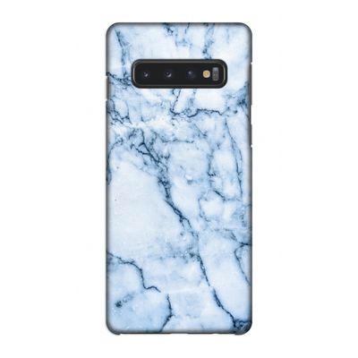 Blauw marmer: Samsung Galaxy S10 4G Volledig Geprint Hoesje