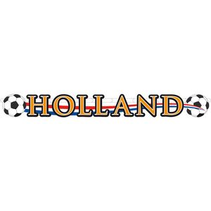 1x Holland voetbal slinger/ bannier karton 115x12 cm - Oranje versiering raam