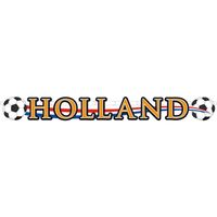 1x Holland voetbal slinger/ bannier karton 115x12 cm - Oranje versiering raam