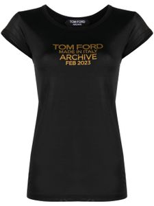 TOM FORD t-shirt en soie à logo imprimé - Noir