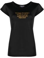 TOM FORD t-shirt en soie à logo imprimé - Noir - thumbnail