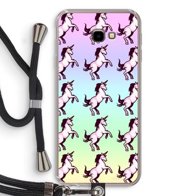 Musketon Unicorn: Samsung Galaxy J4 Plus Transparant Hoesje met koord