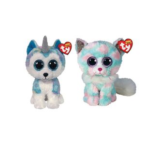 Ty - Knuffel - Beanie Buddy - Helena Husky & Opal Cat