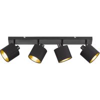 LED Plafondspot - Plafondverlichting - Trion Torry - E14 Fitting - 4-lichts - Rechthoek - Mat Zwart - Aluminium