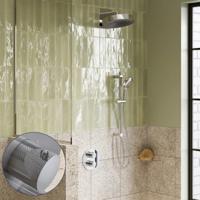 Regendouche set SaniClear Evolution Curved | 30 cm | Incl.Inbouwdeel | 2 standen handdouche | Met glijstang | Chroom