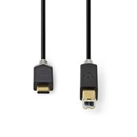 Nedis USB-Kabel | USB-C Male naar USB-B Male | 480 Mbps | 2 m | 1 stuks - CCBW60651AT20 CCBW60651AT20 - thumbnail