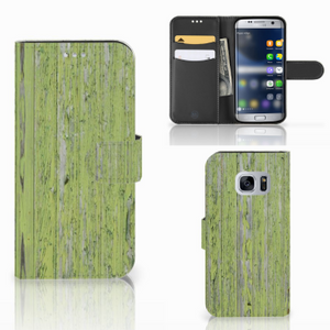 Samsung Galaxy S7 Book Style Case Green Wood