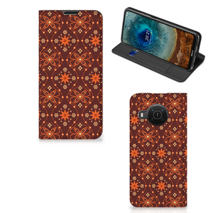 Nokia X20 | X10 Hoesje met Magneet Batik Brown