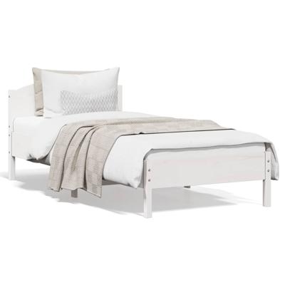 Bedframe zonder matras massief grenenhout wit 90x200 cm